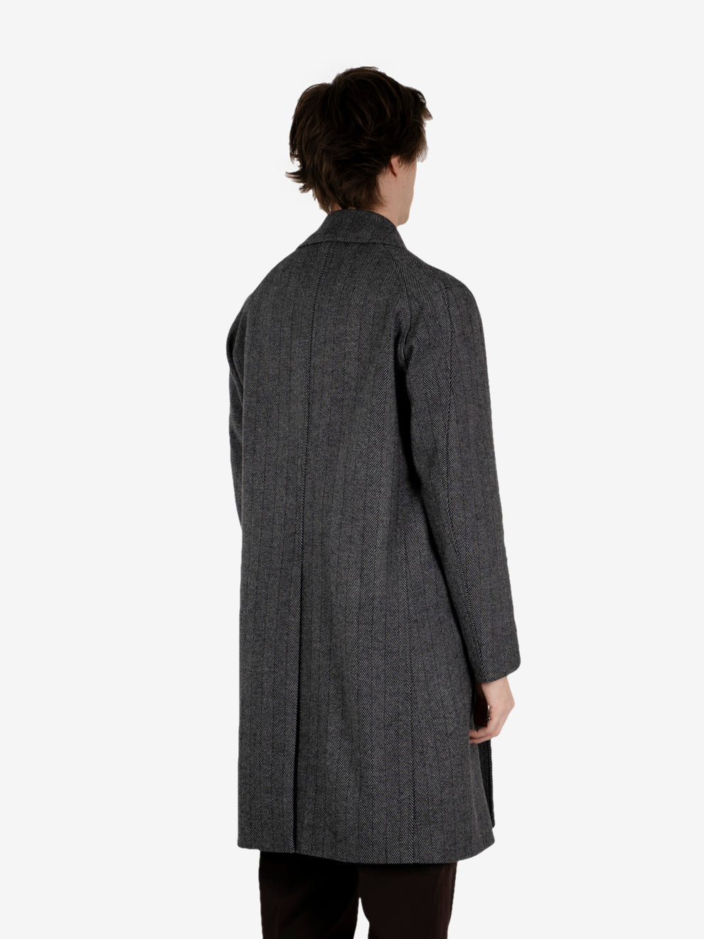 Cappotto raglan spinato grigio chiaro