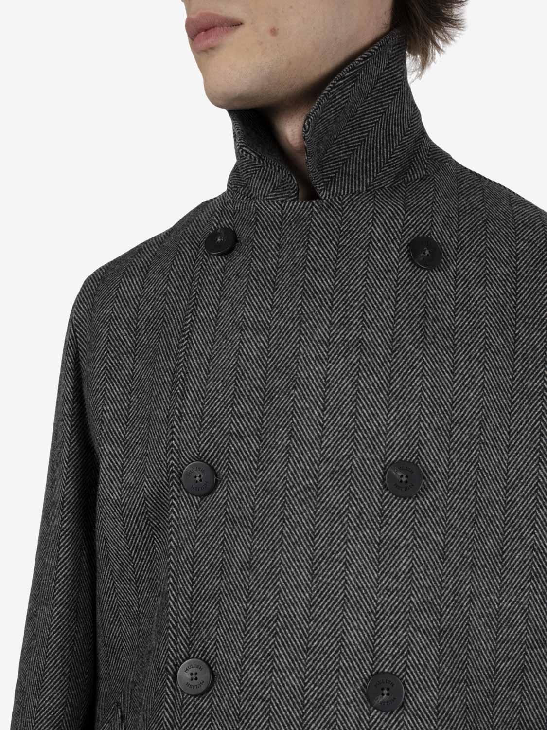 Cappotto raglan spinato grigio chiaro