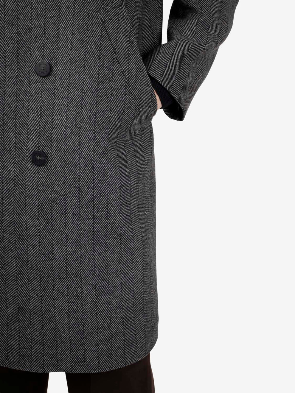 Cappotto raglan spinato grigio chiaro