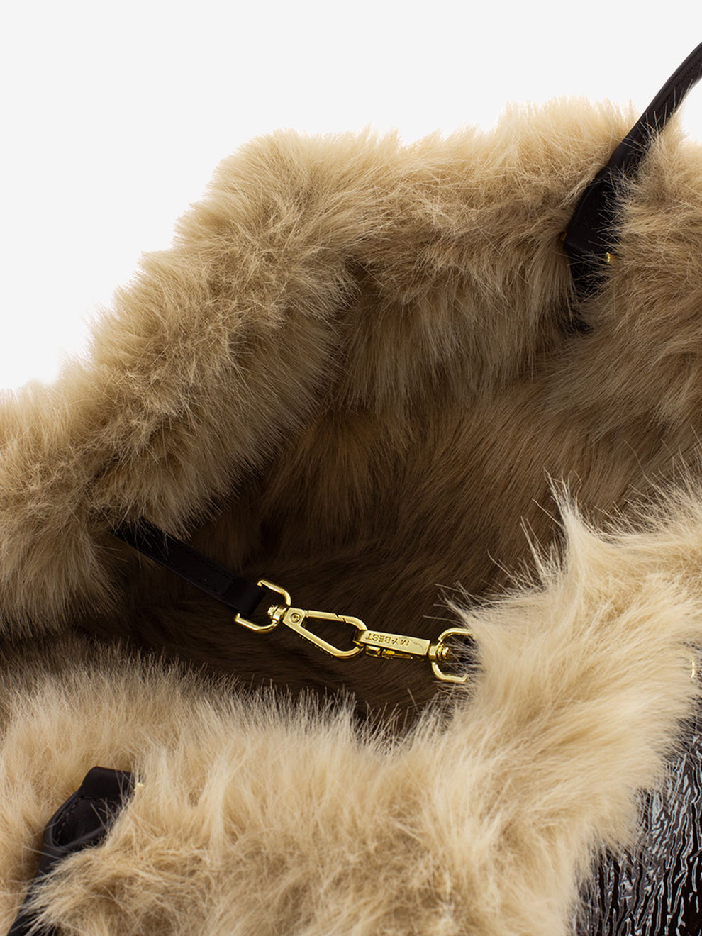 Atena Fur Reversible Handbag Chocolate