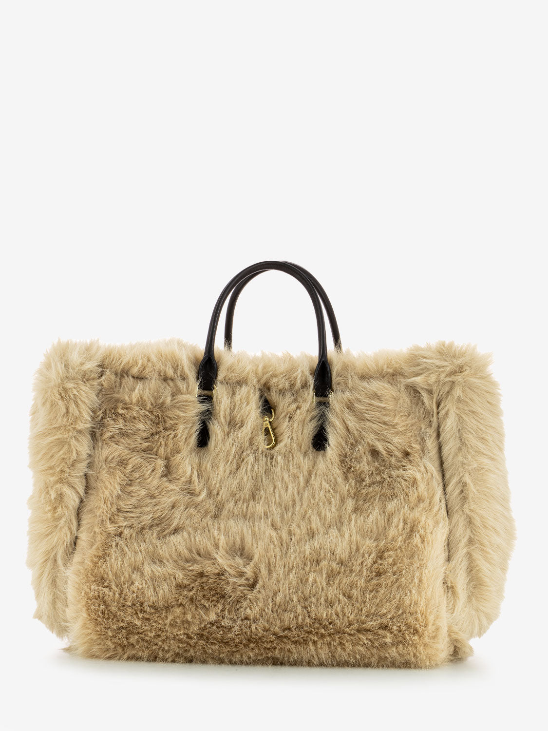 Atena Fur Reversible Handbag Chocolate