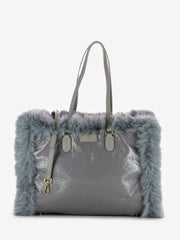 MY-BEST BAG - Borsa a Mano Atena Fur Reversibile stone