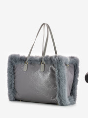 MY-BEST BAG - Borsa a Mano Atena Fur Reversibile stone