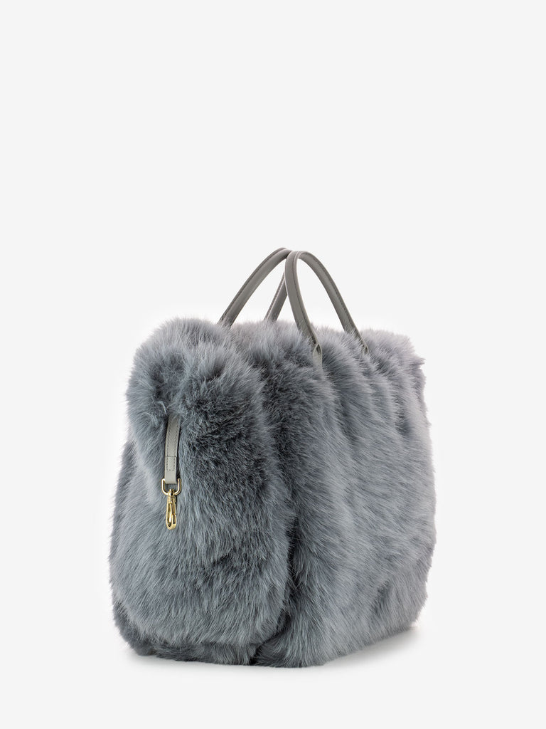 MY-BEST BAG - Borsa a Mano Atena Fur Reversibile stone