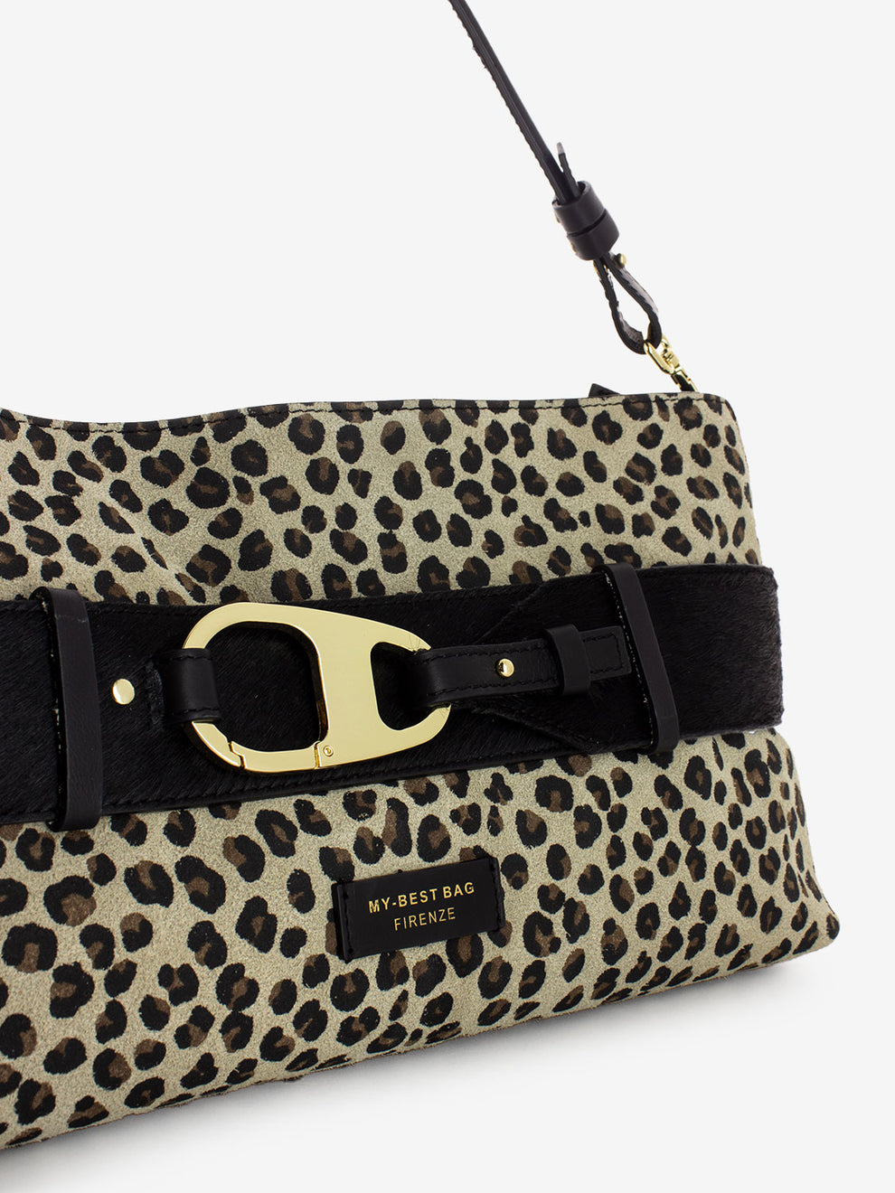 Borsa a spalla con stampa leopardo
