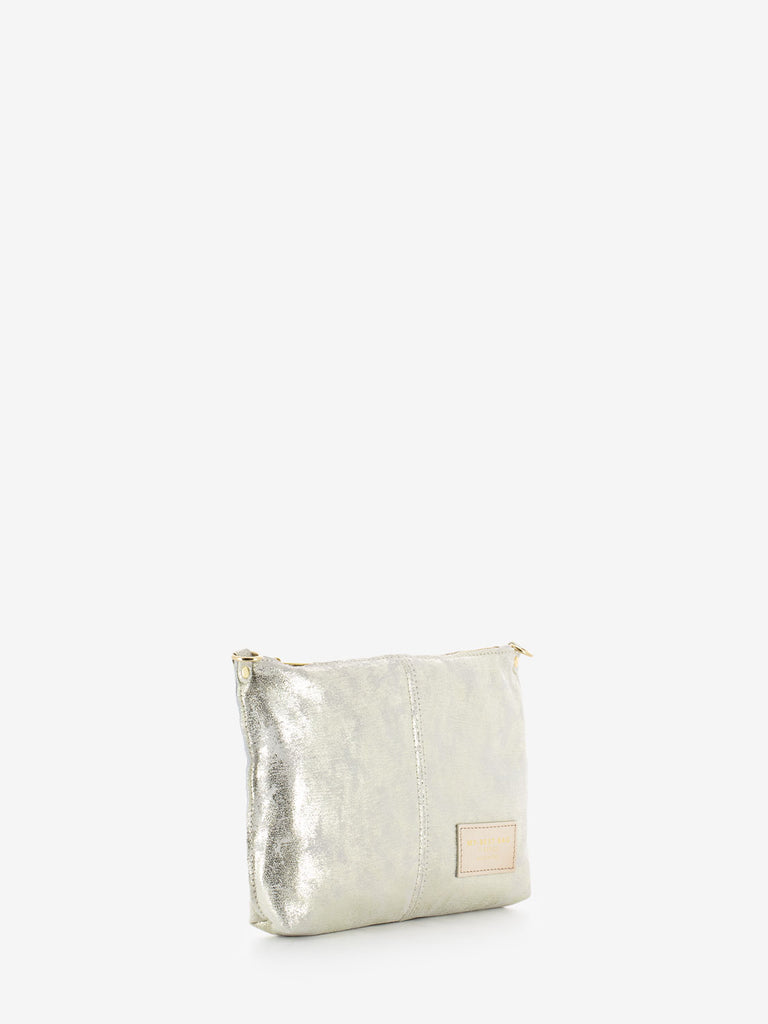 MY-BEST BAG - Borsa a spalla in pelle laminata latte