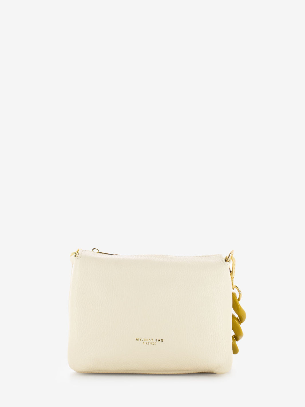 Borsa a spalla Shelly con catena bianco / giallo