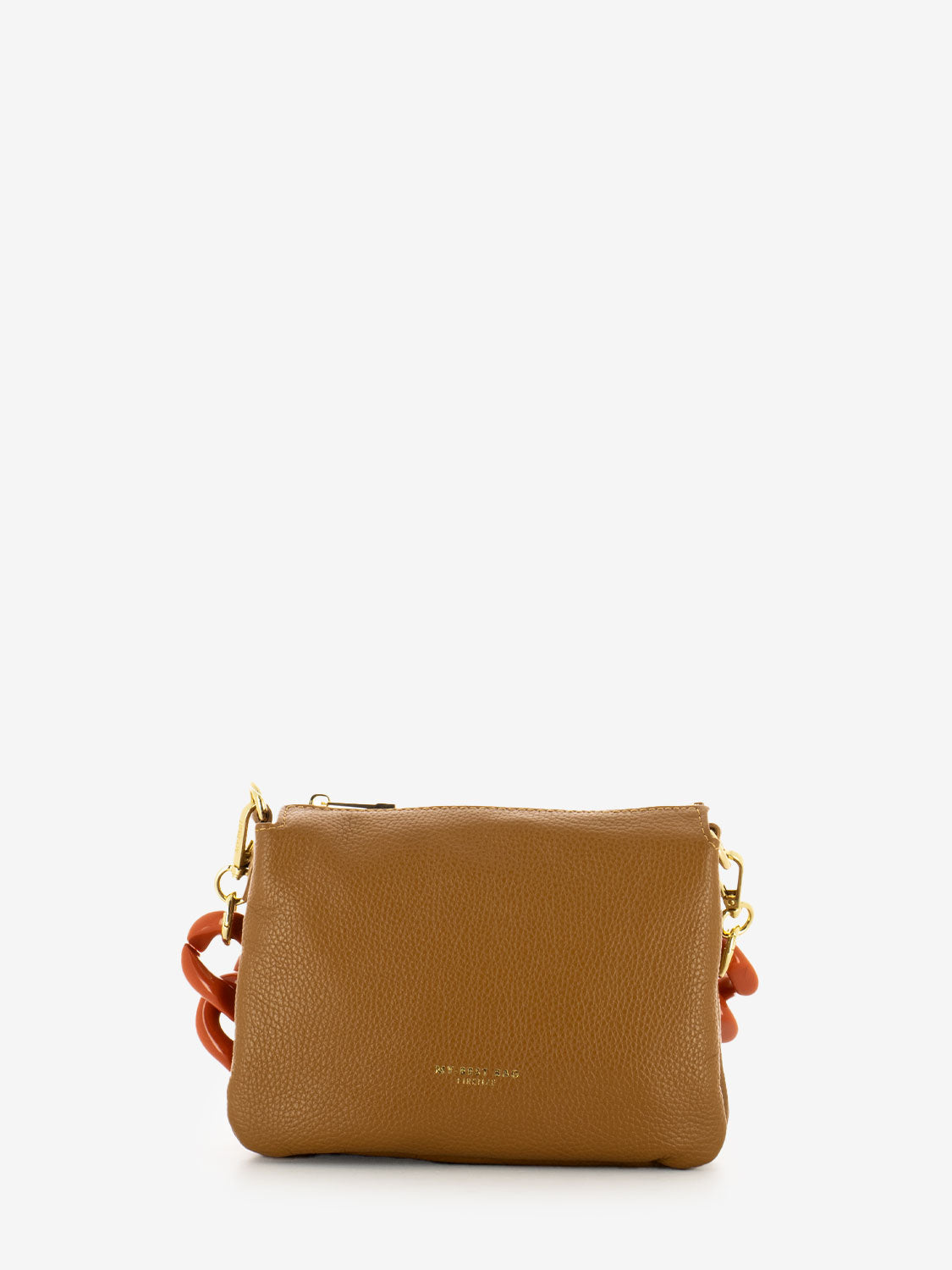 Borsa a spalla Shelly con catena natural / rosso
