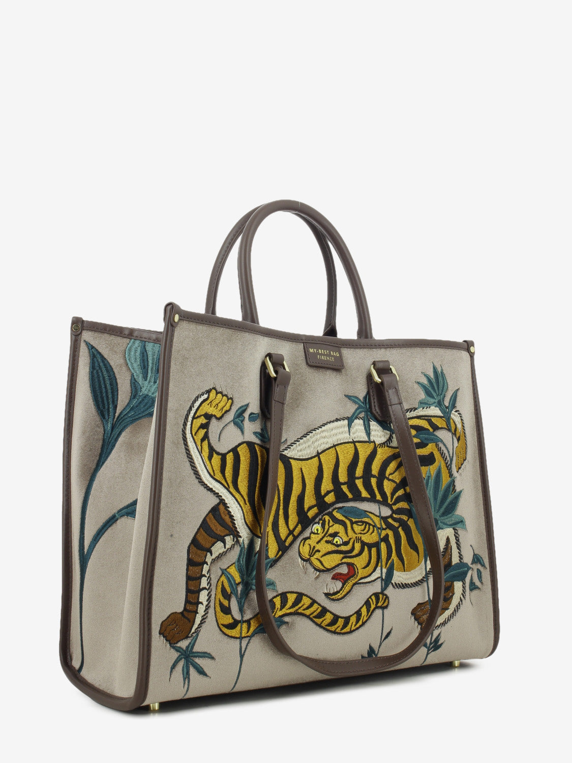 Atena Essence tiger velvet bag