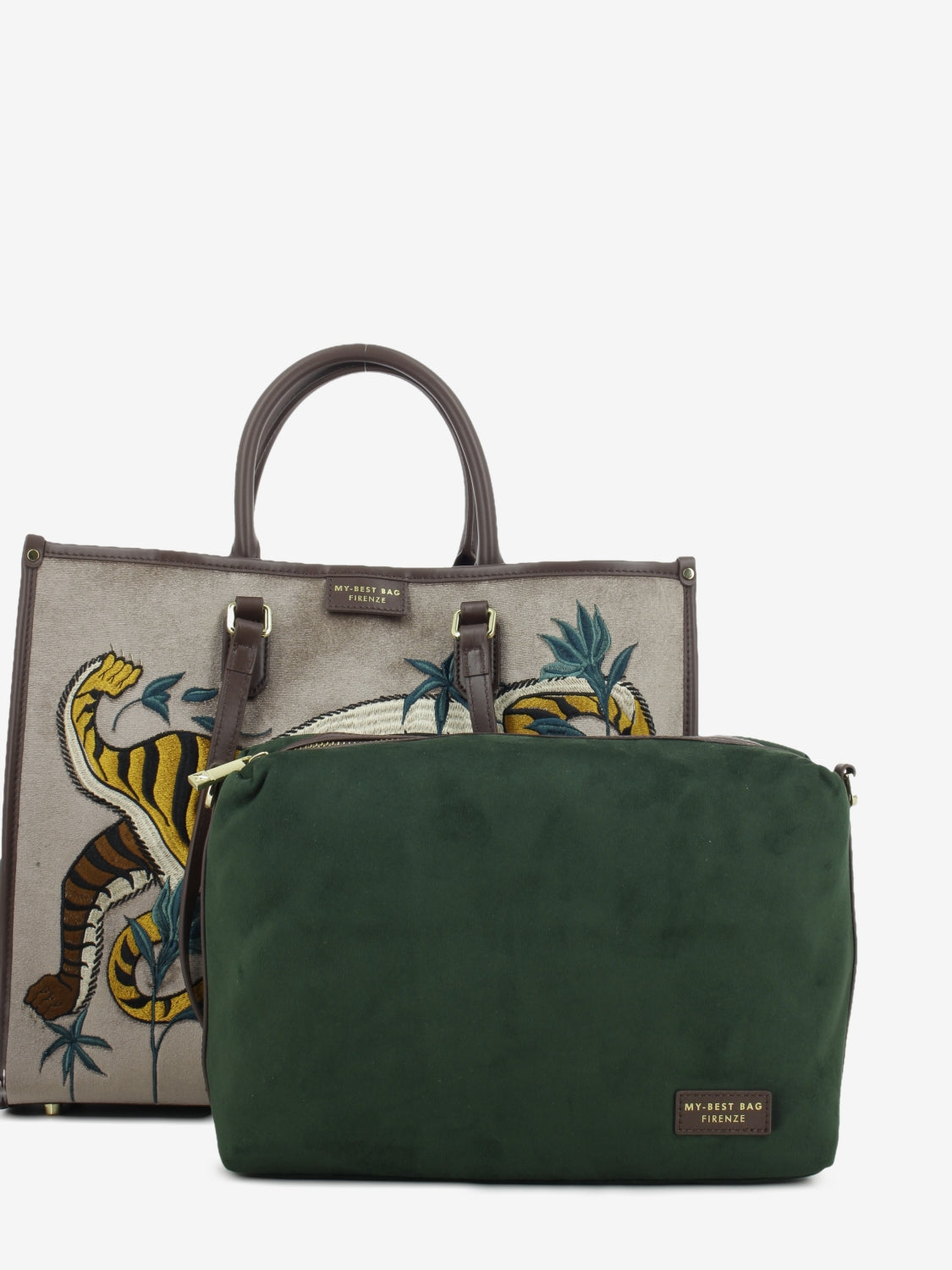 Atena Essence tiger velvet bag
