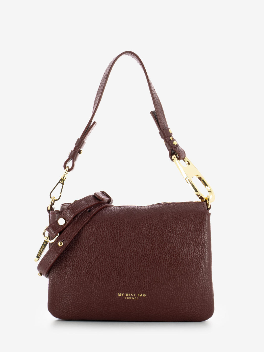 Borsa con manici intercambiabili carminio