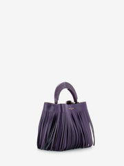 MY-BEST BAG - Borsa in pelle con frange mauve