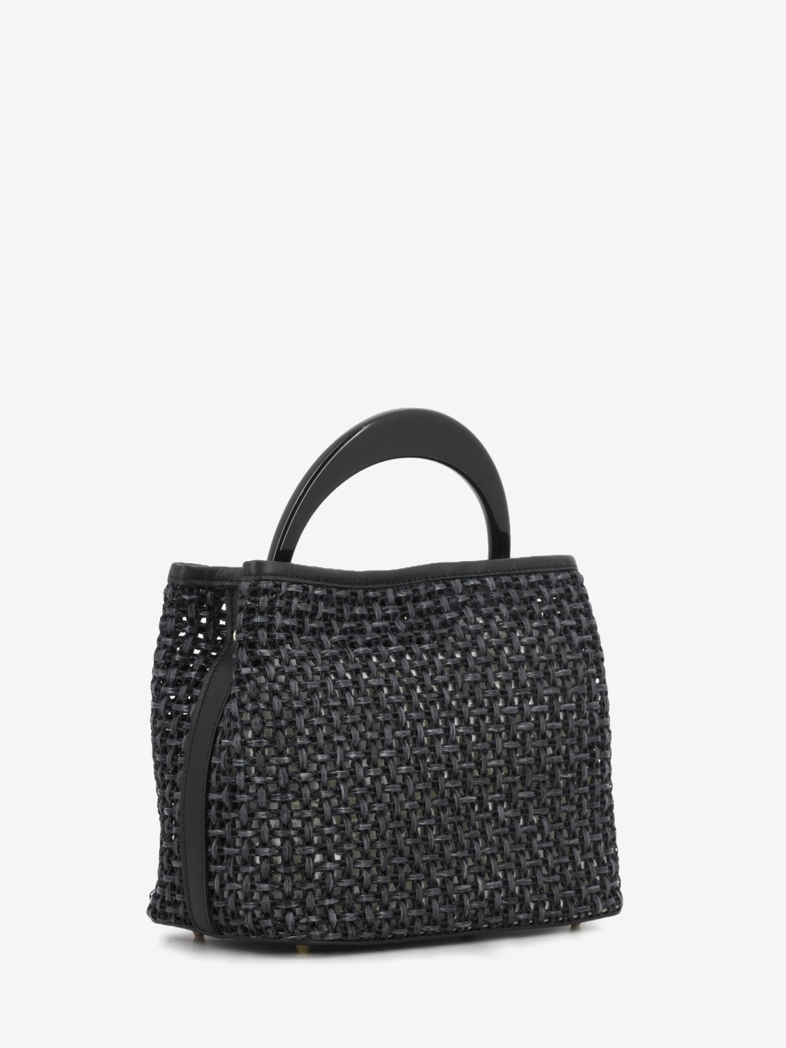 Borsa in raffia Ingrid Tabru nera