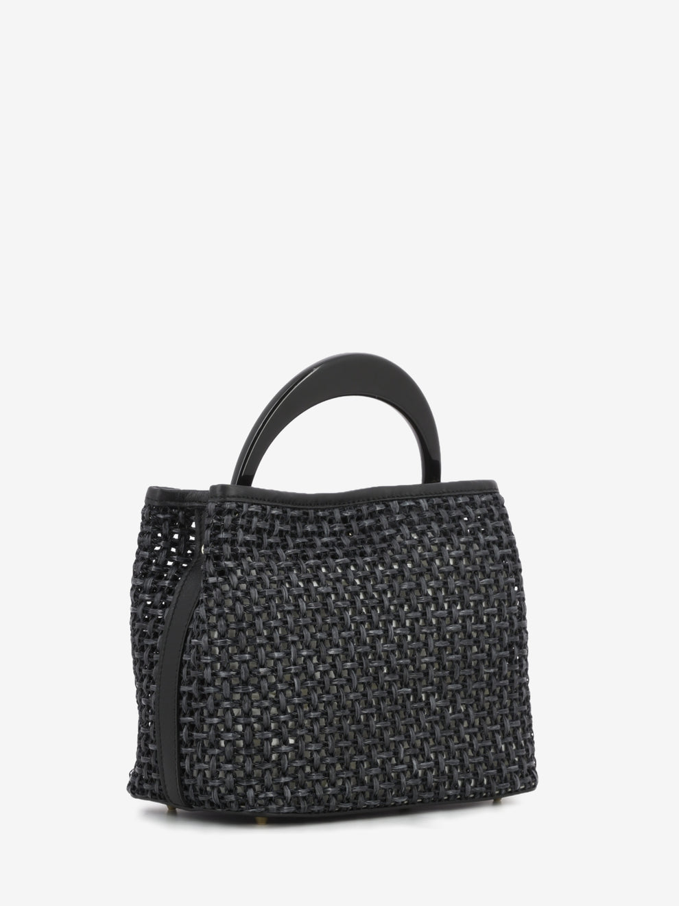 Borsa in raffia Ingrid Tabru nera