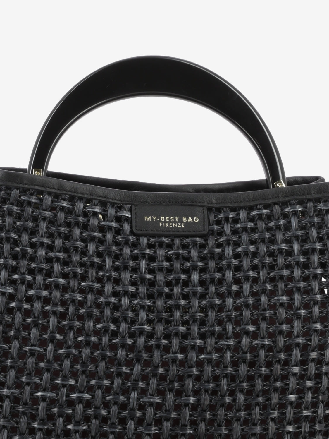 Borsa in raffia Ingrid Tabru nera