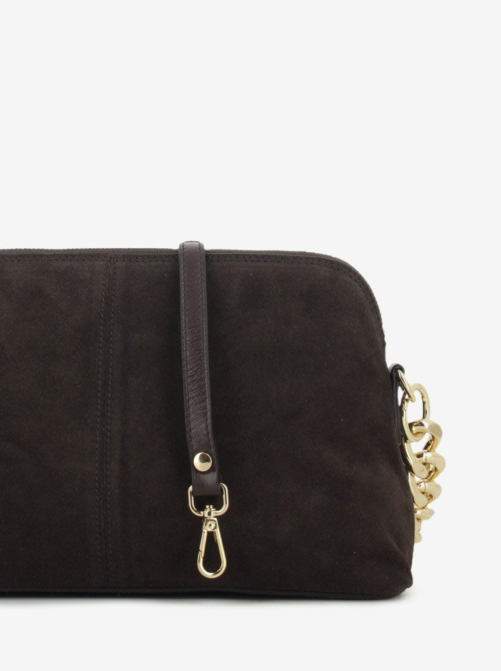 Michelle dark brown suede bag