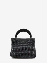 Borsa piccola in raffia nera
