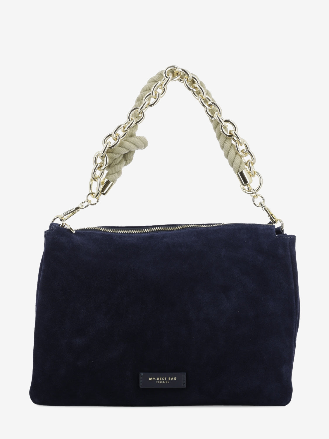 Borsa Reflex suede large blu notte