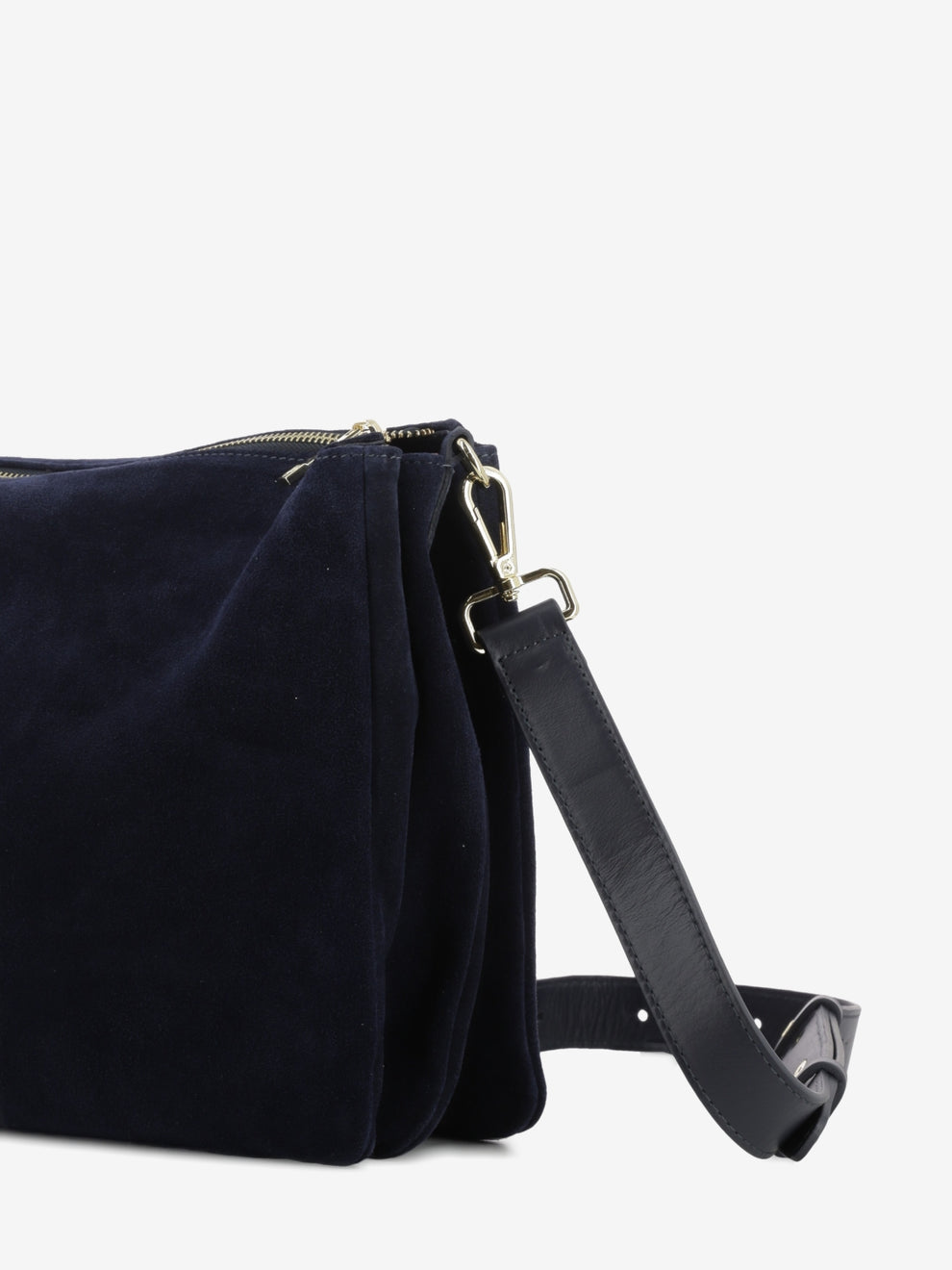 Borsa Reflex suede large blu notte