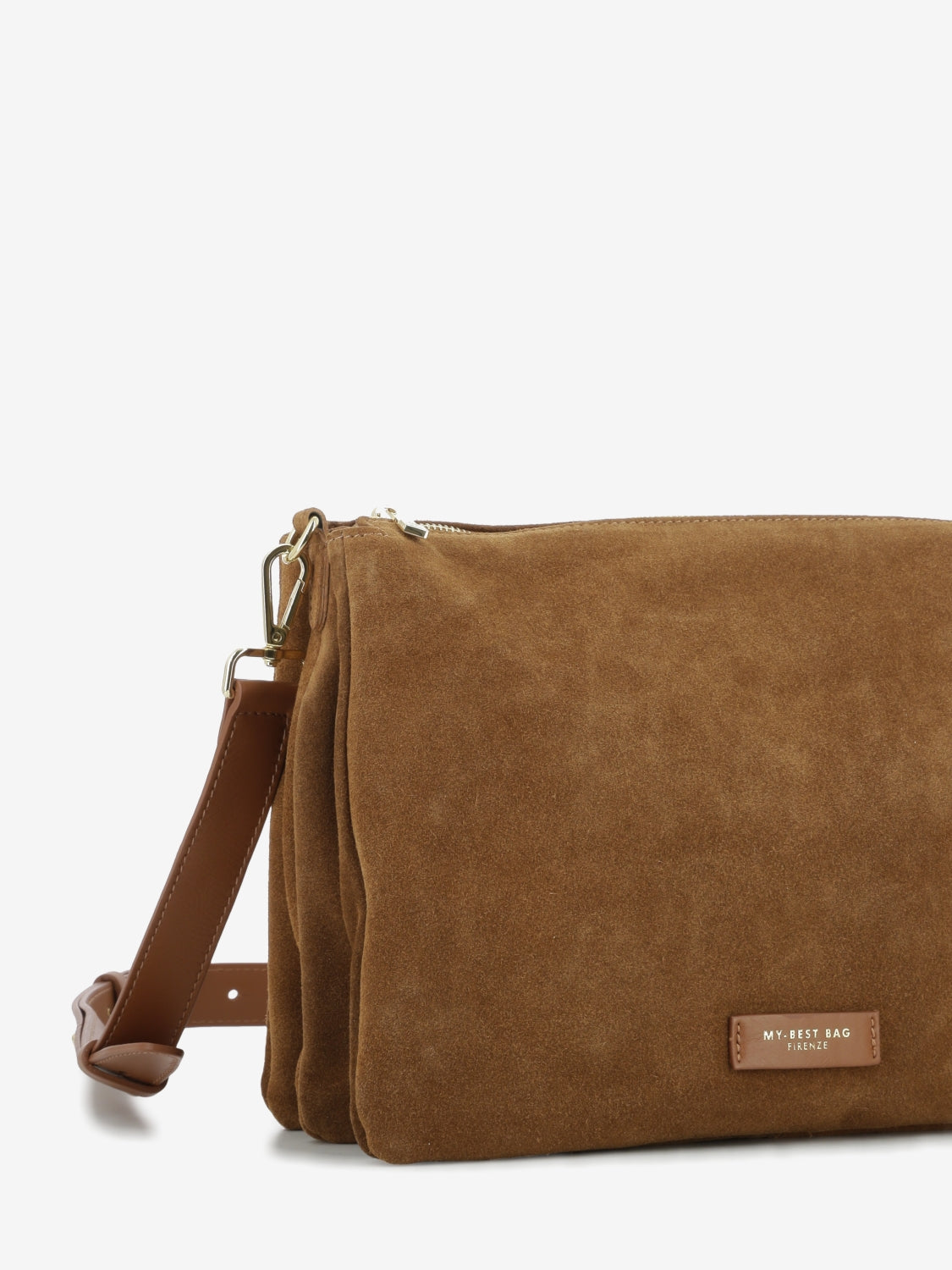 Borsa Reflex suede large cuoio scuro