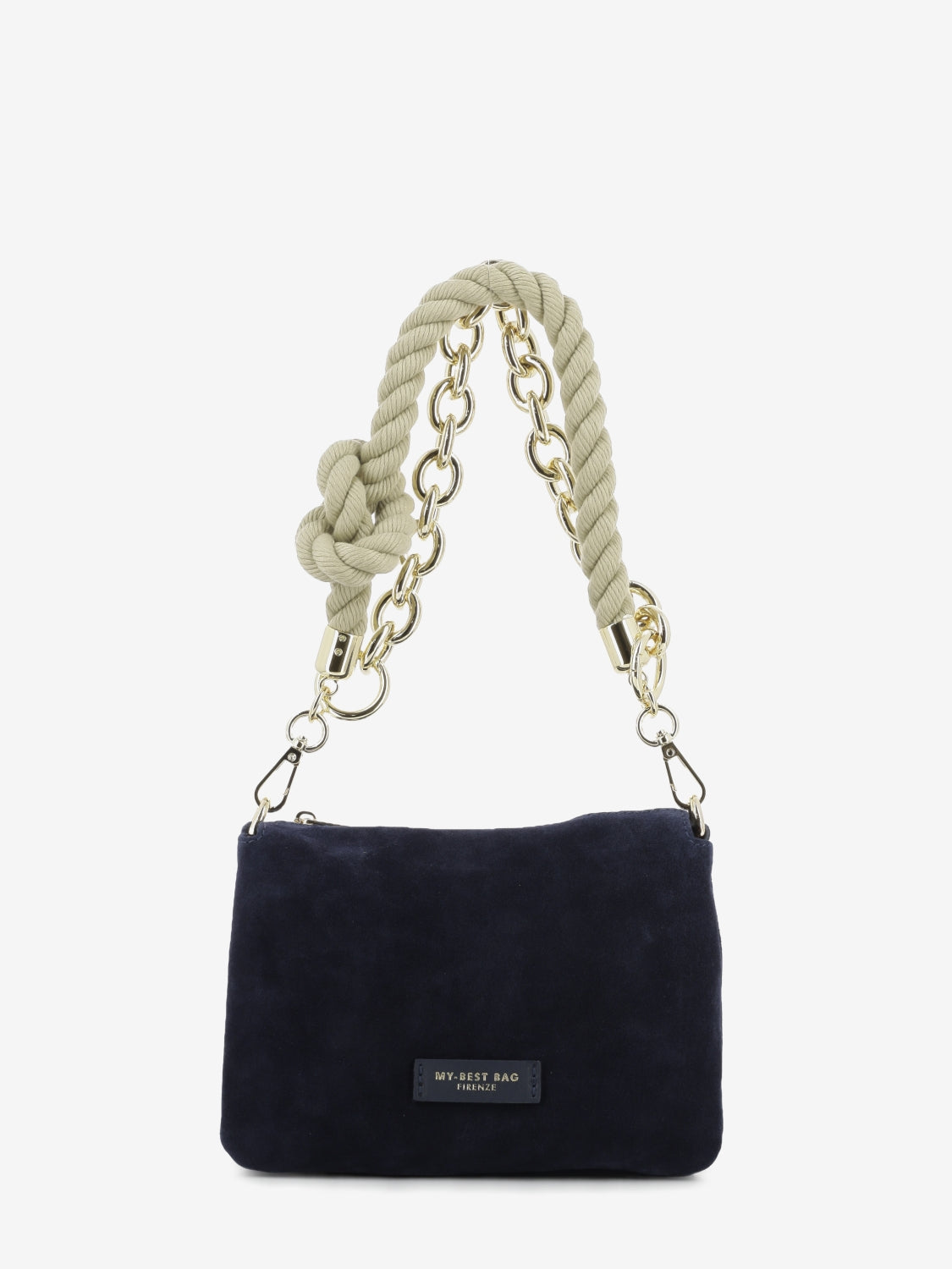 Borsa Reflex suede small blu notte