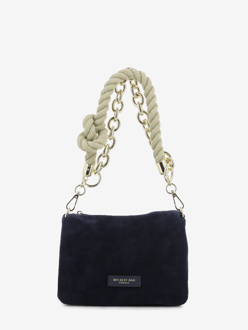 Borsa Reflex suede small blu notte
