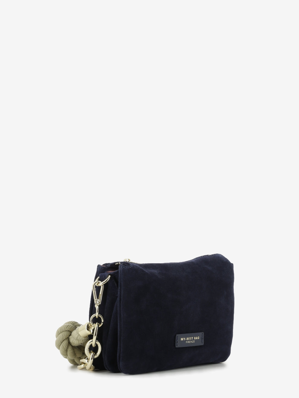 Borsa Reflex suede small blu notte