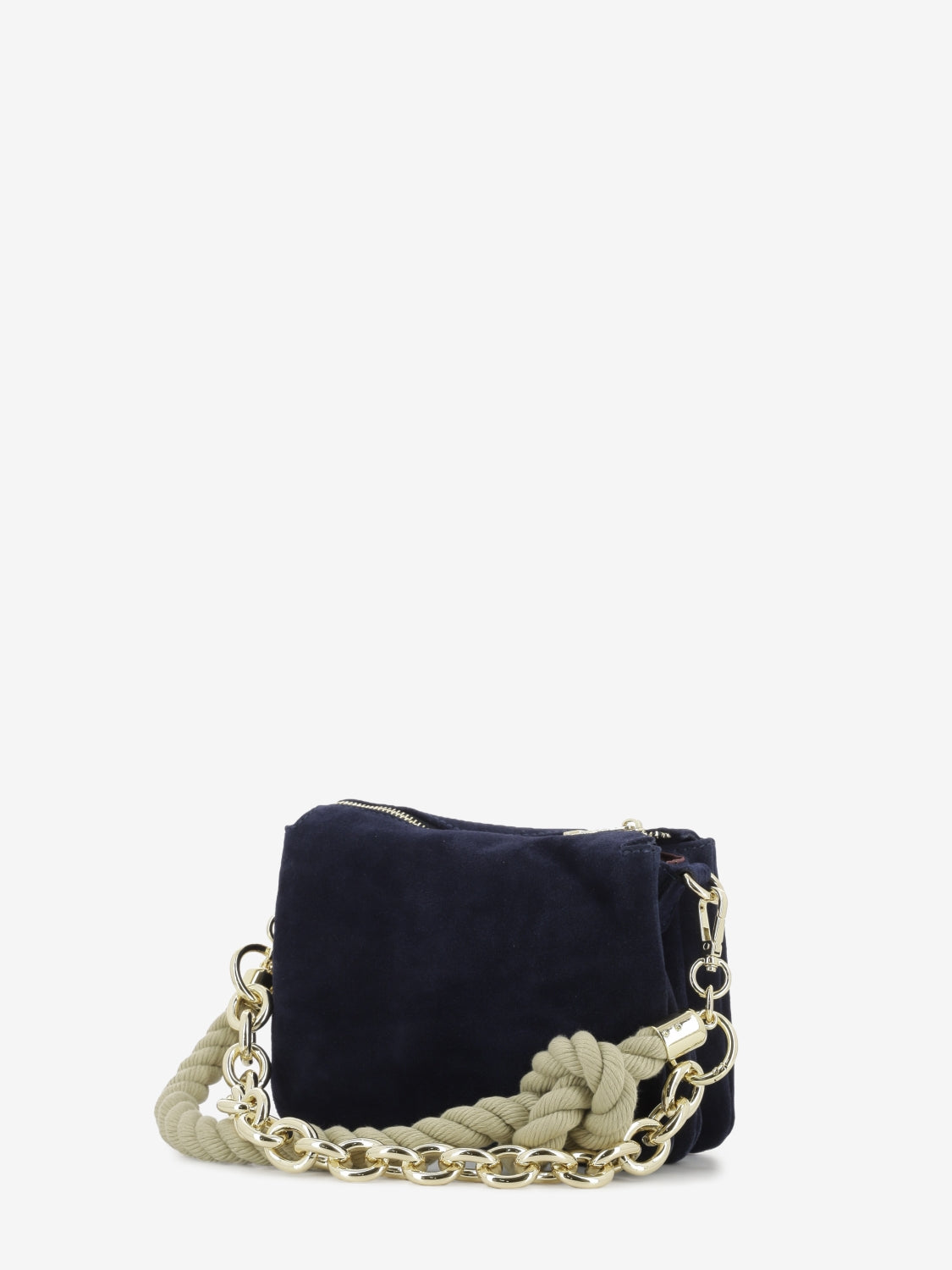 Borsa Reflex suede small blu notte