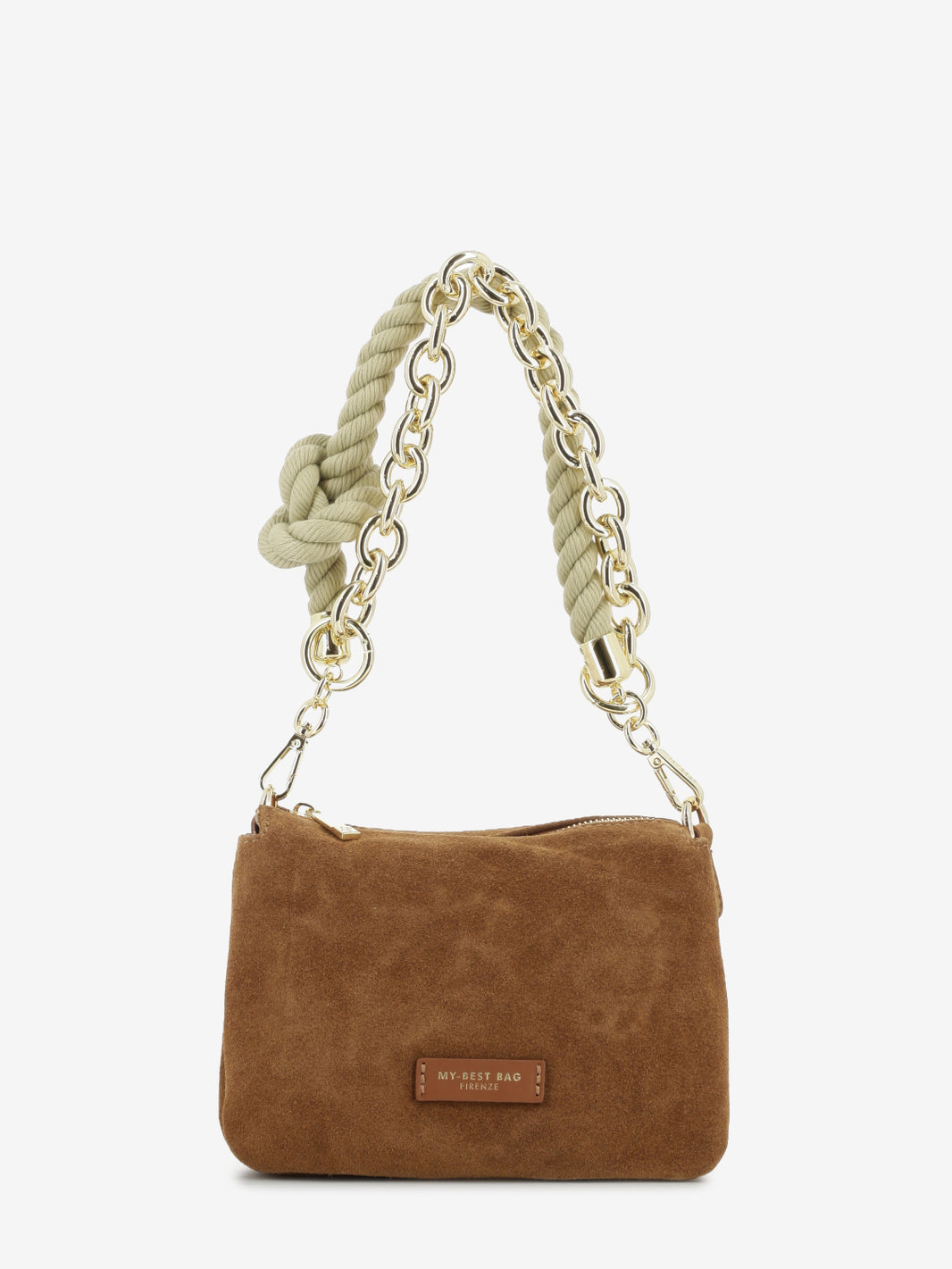 Borsa Reflex suede small cuoio scuro