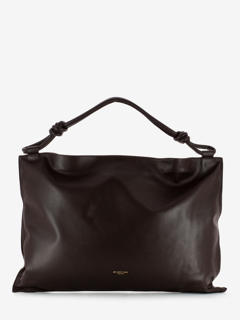 MY-BEST BAG - Borsa shopper Yoko in pelle cioccolato