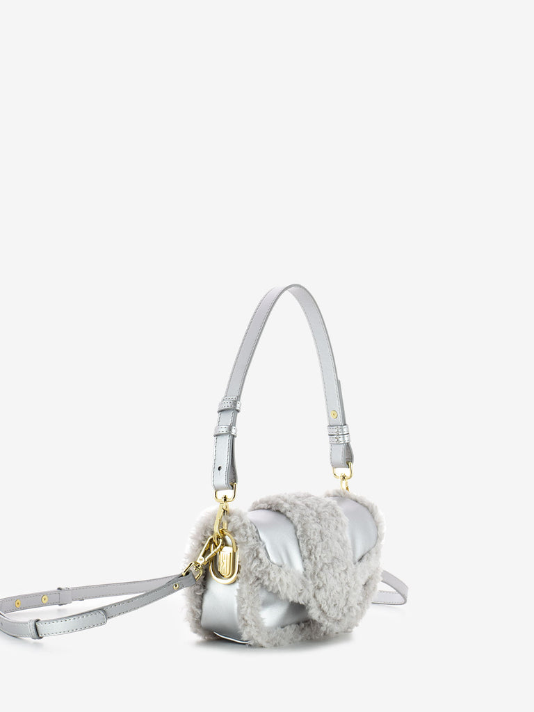 MY-BEST BAG - Borsa teddy in pelle silver