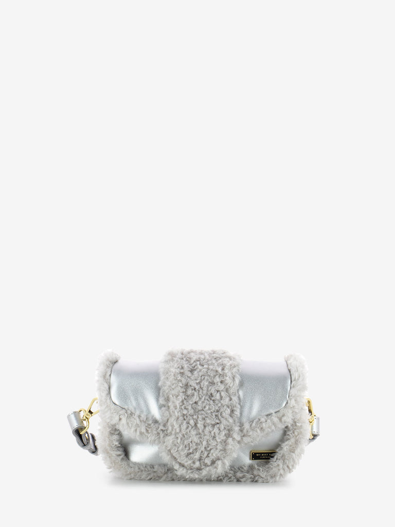 MY-BEST BAG - Borsa teddy in pelle silver