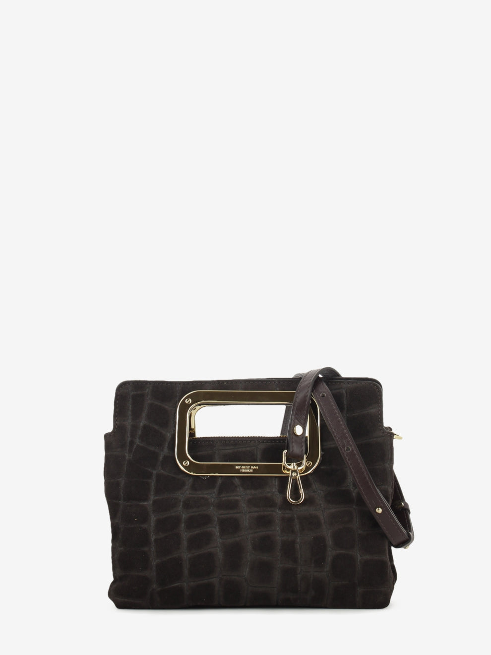 Borsa Viktoria croco suede dark brown