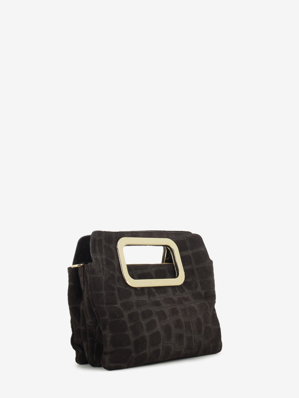 Borsa Viktoria croco suede dark brown