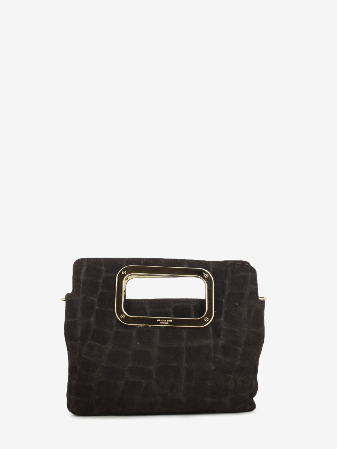 Borsa Viktoria croco suede dark brown