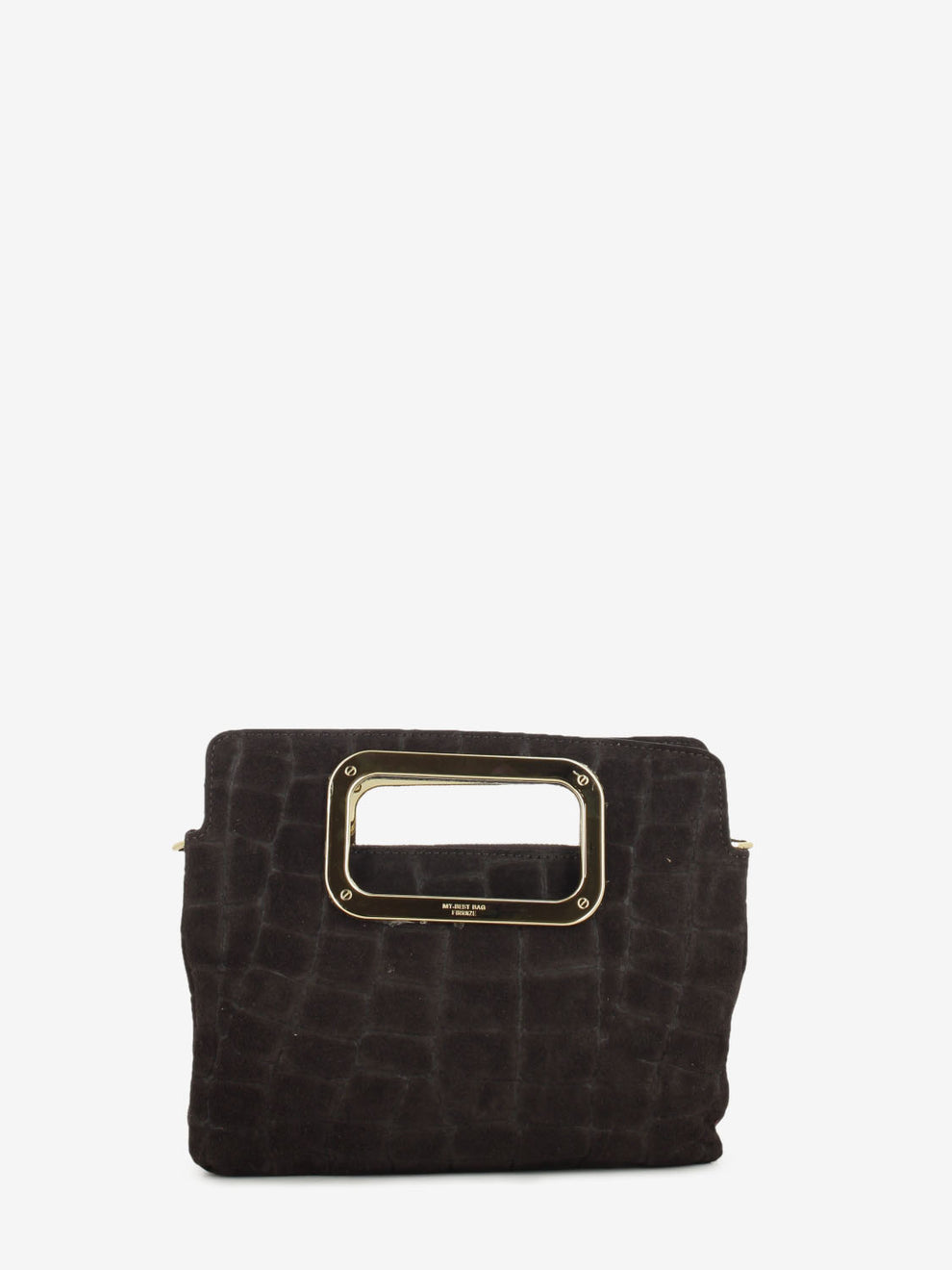 Borsa Viktoria croco suede dark brown
