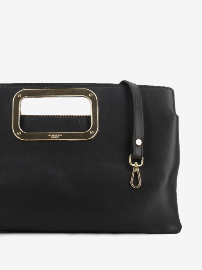 Maxi clutch in pelle Scilla nera