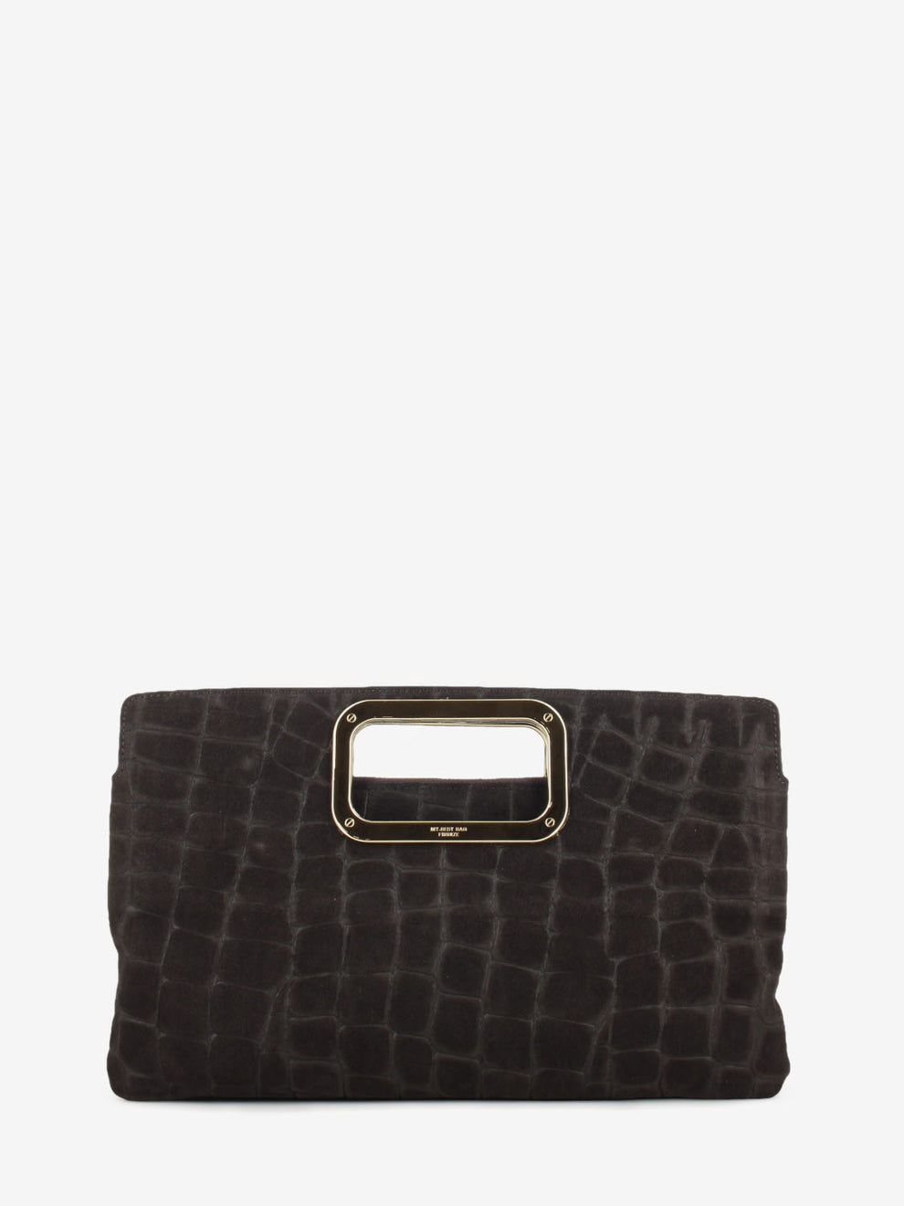 Maxi clutch in suede cocco Scilla brown