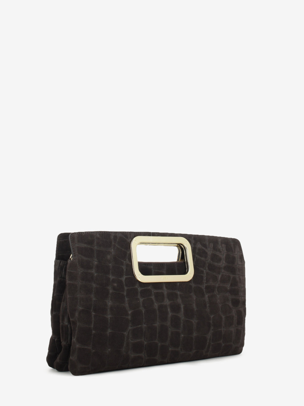 Maxi clutch in suede cocco Scilla brown
