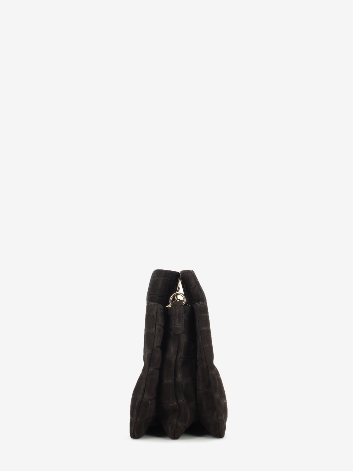 Maxi clutch in suede cocco Scilla brown