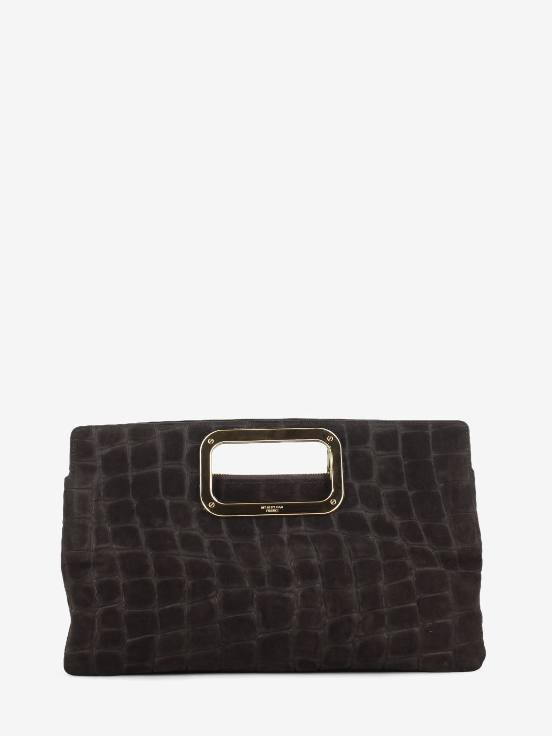 Maxi clutch in suede cocco Scilla brown