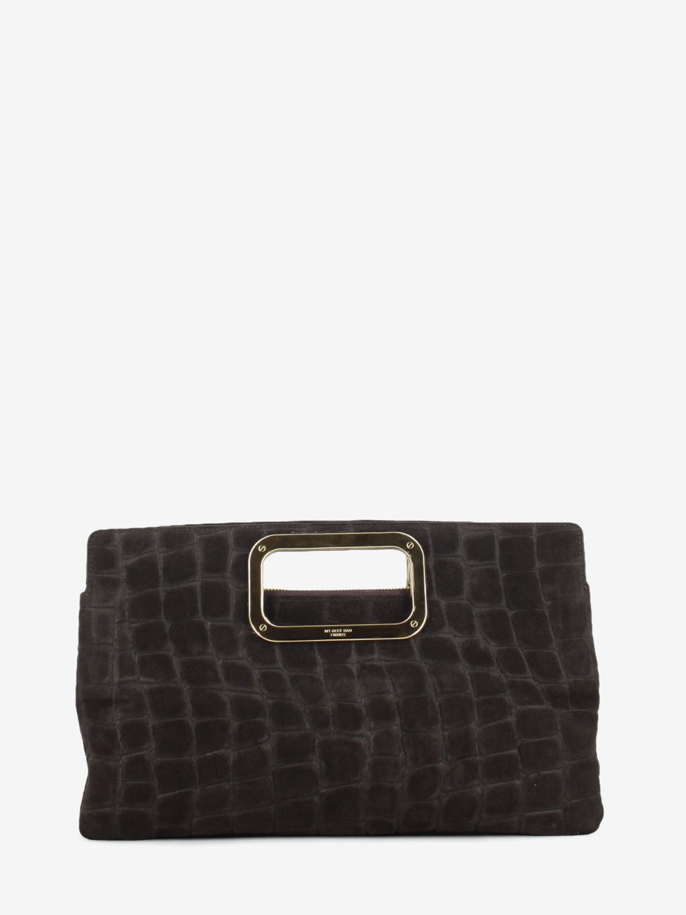 Maxi clutch in suede cocco Scilla brown