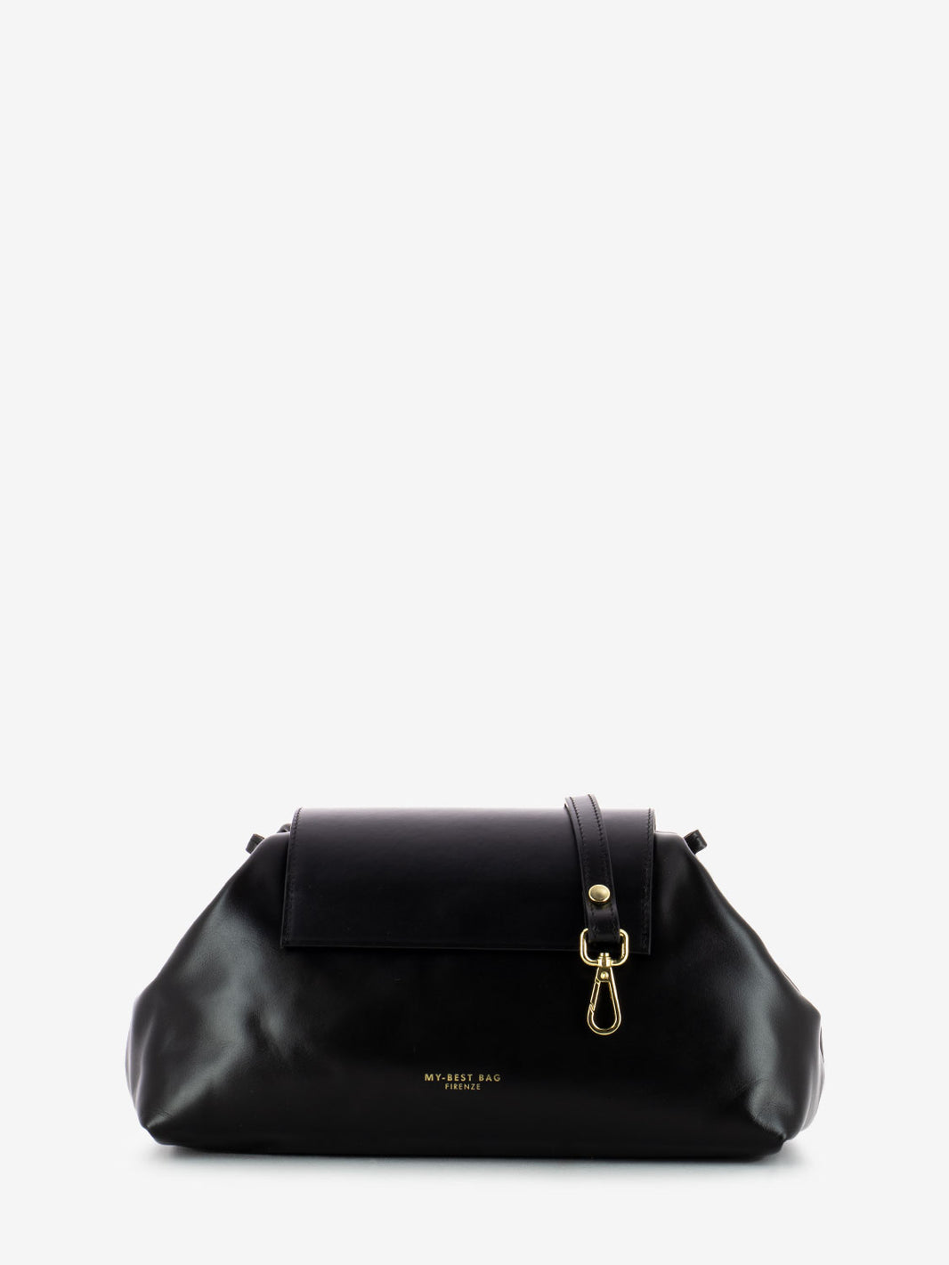 Maxi black leather clutch bag