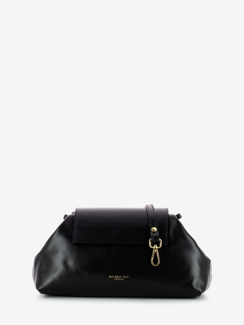 Maxi black leather clutch bag