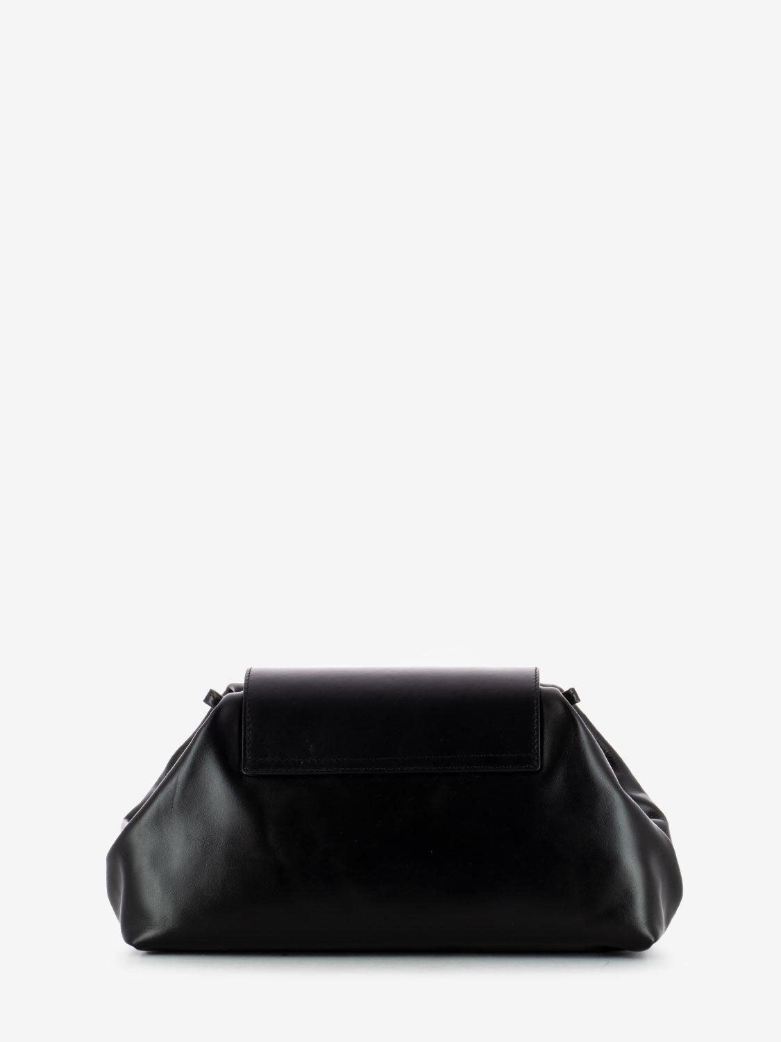 Maxi black leather clutch bag