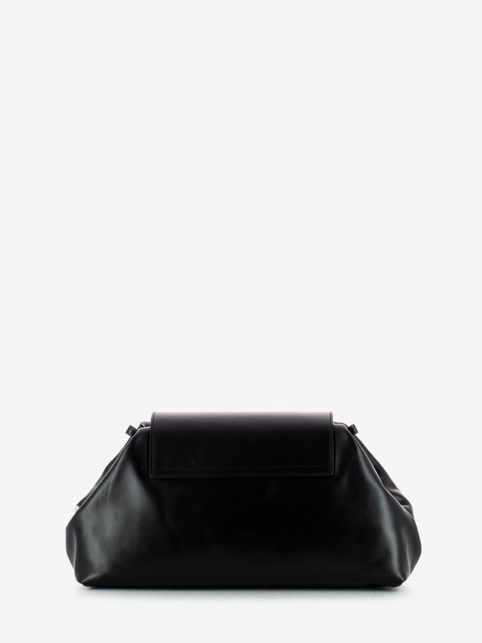 Maxi black leather clutch bag
