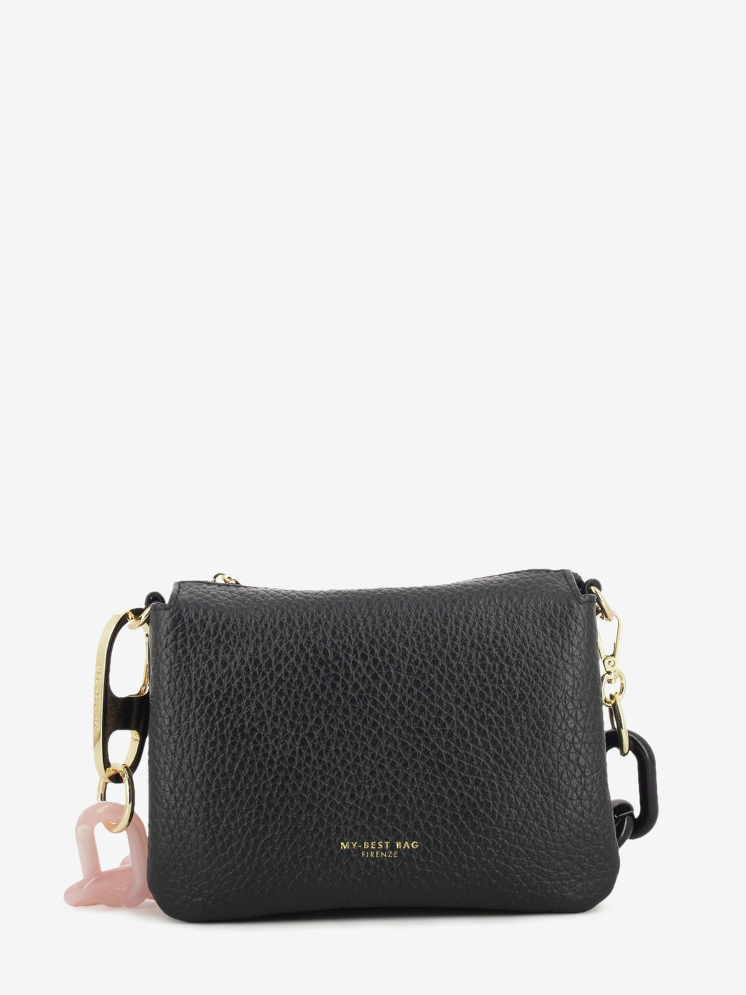 Pochette in pelle dollaro nera