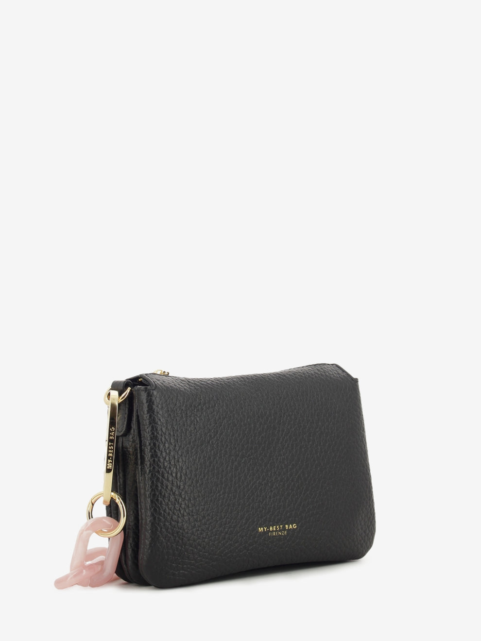 Pochette in pelle dollaro nera