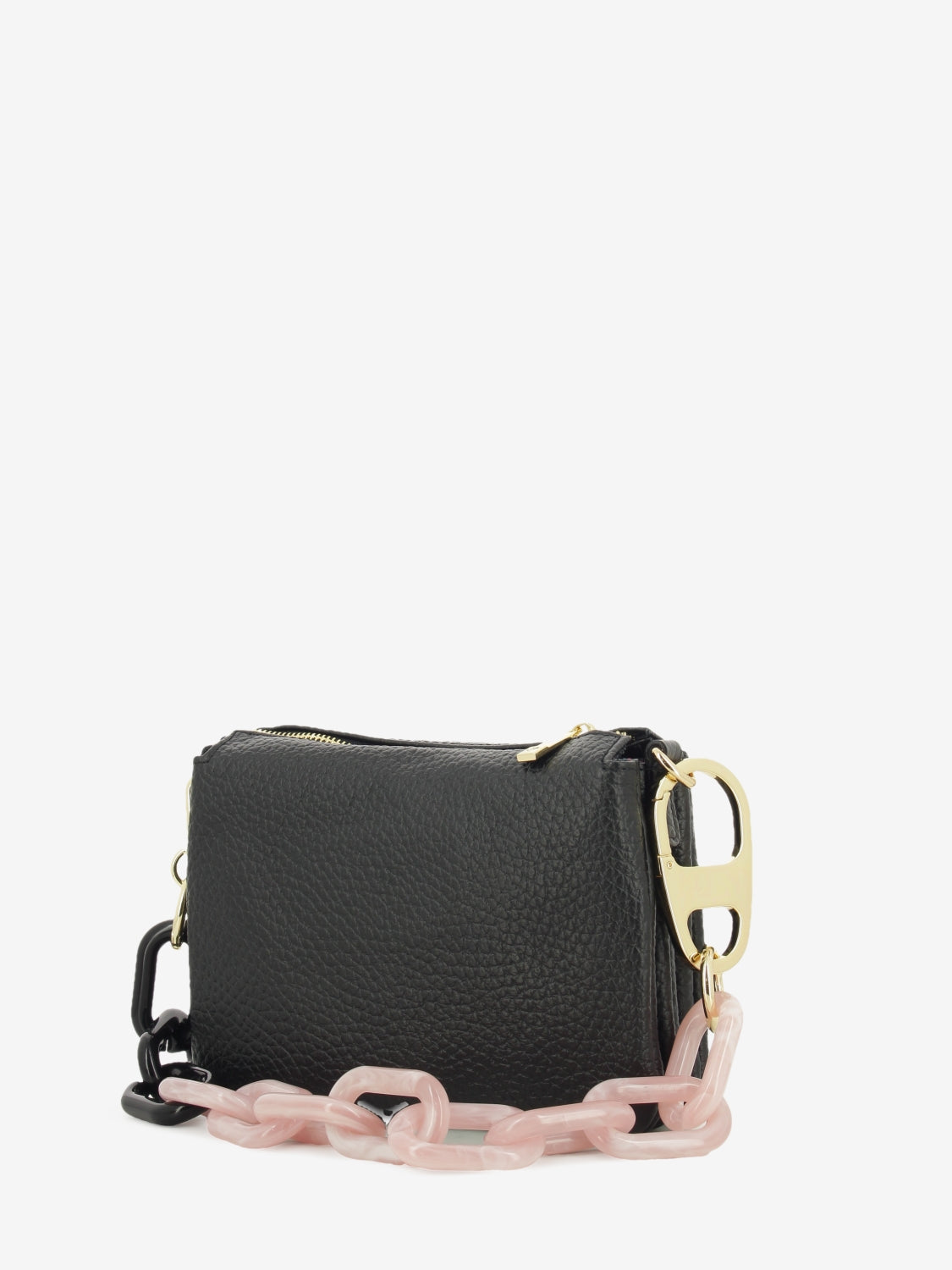 Pochette in pelle dollaro nera
