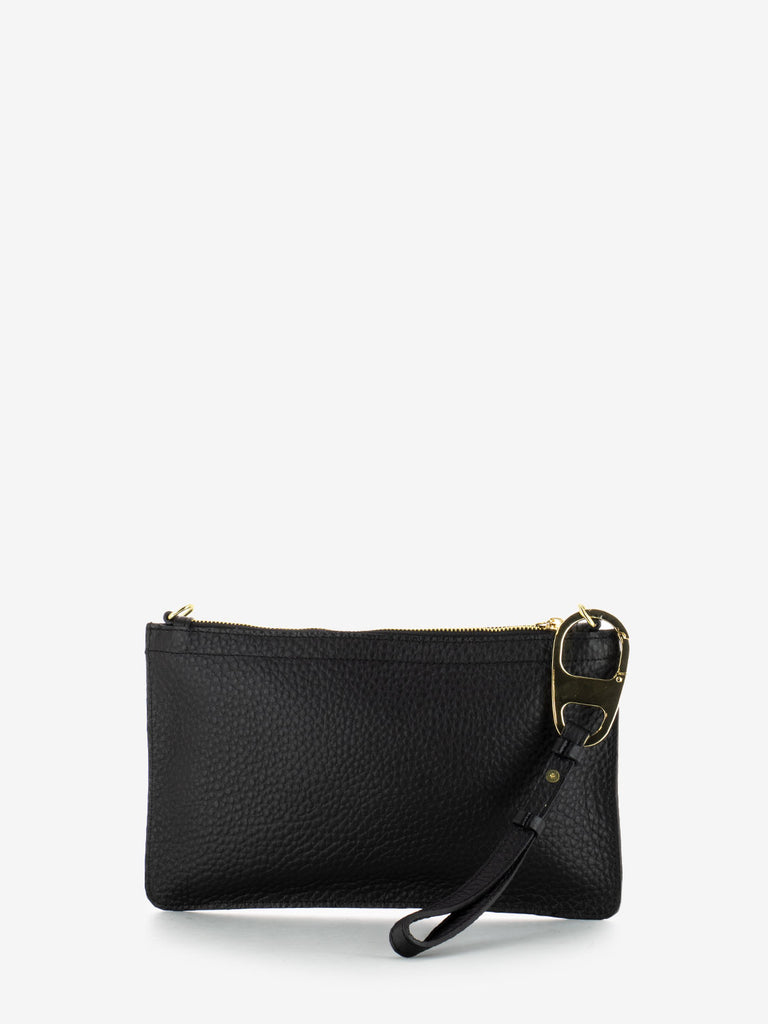 MY-BEST BAG - Pochette in pelle martellata nera